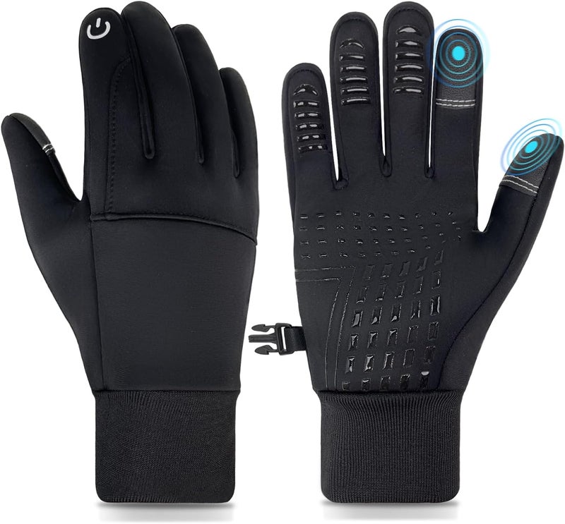 HOPSOOKEN Winter Gloves for Men Women Touch Screen Waterproof Fleece Warm Windproof Thermal Gloves for Running Cycling Driving Hiking - Image 1